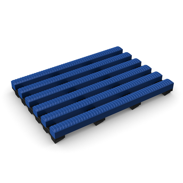 Durable Corp Anti-Slip Barefoot, Self Draining Matting 4'x33' Ocean Blue H2K4x33BLU